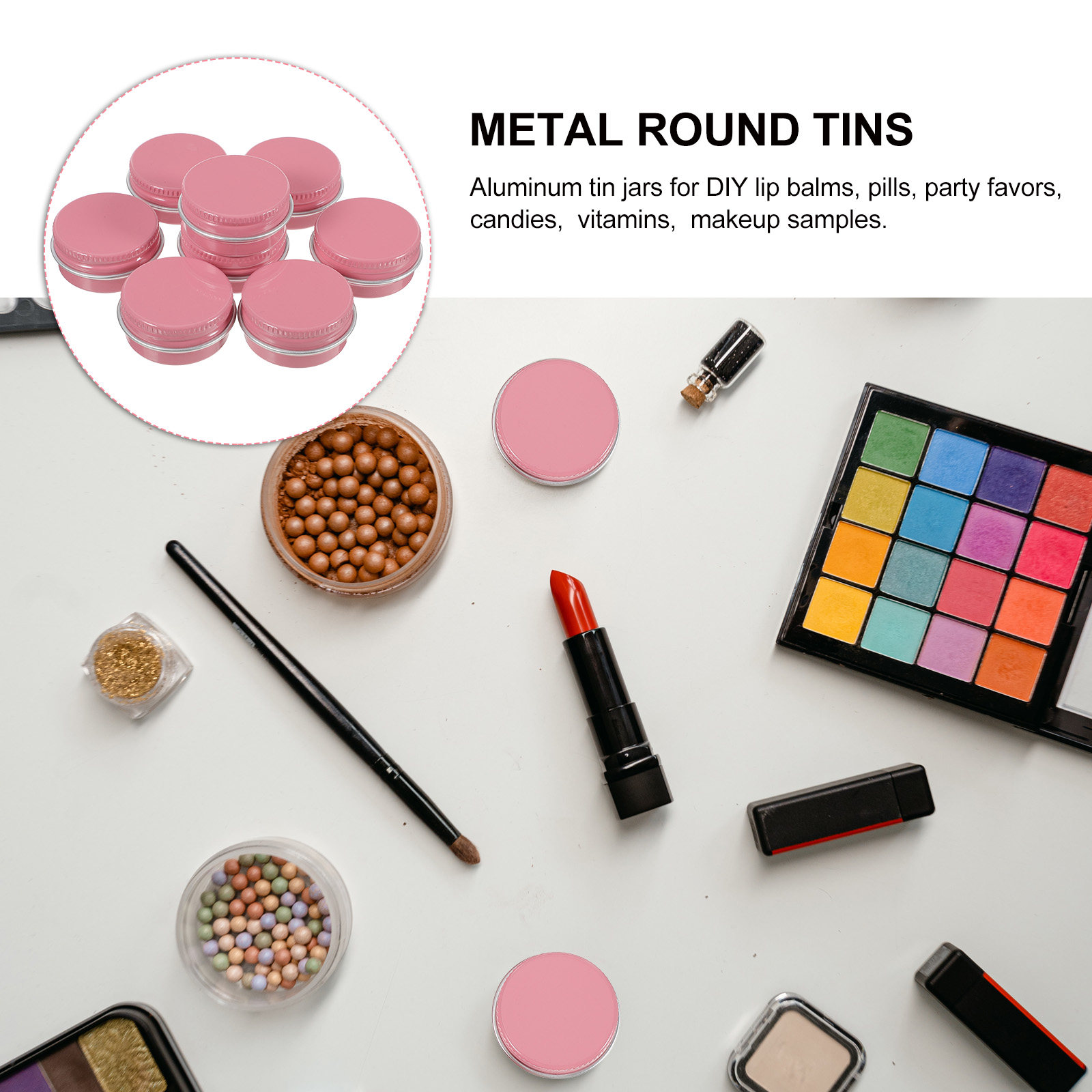 8Pcs Round Aluminum Tin Jars E - Lip Balm recension och pris