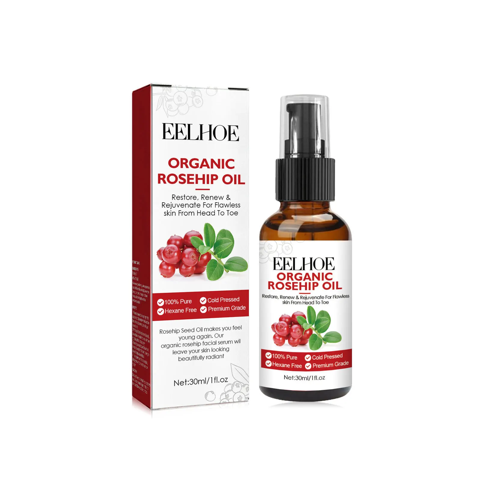 30ml Rosehip Oil Facial Serum  - Face Oil Rosehip recension och pris
